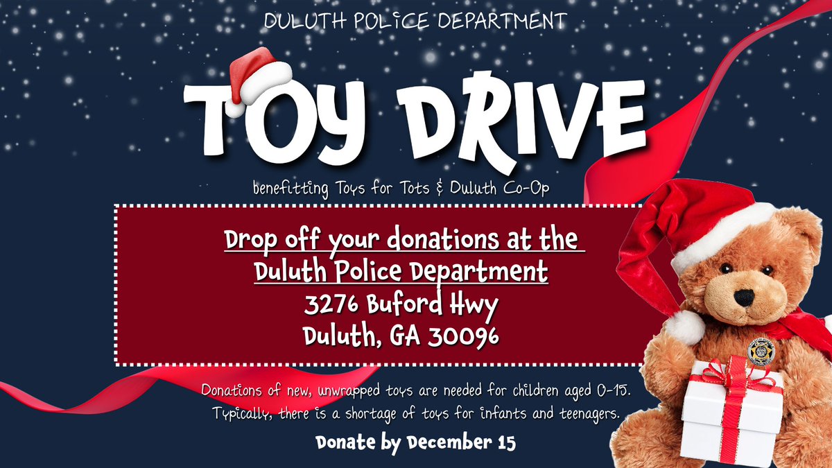 The Duluth Police Department has announced its annual Toy Drive, an initiative to bring joy to children in need during the holiday season.