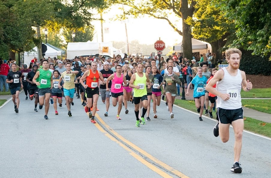 Runners participating in race