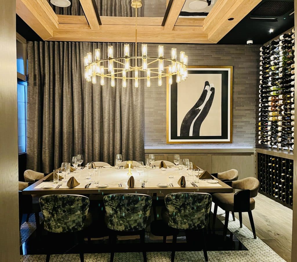 private dining room in a fancy, upscale restaurant