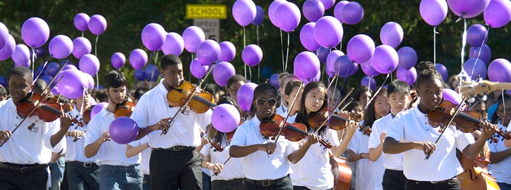 A high school orchestra