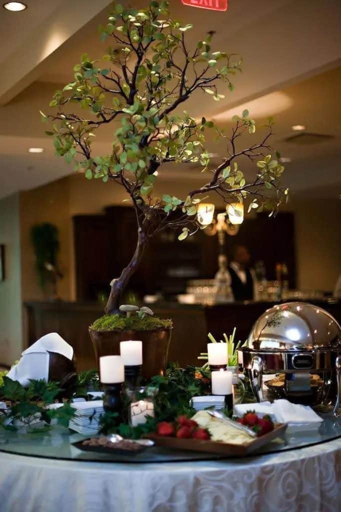 food presentation on a table at a private event space