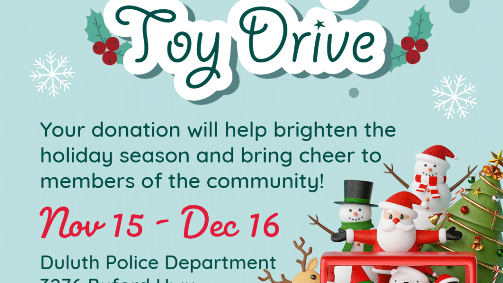 Flyer for the Duluth Police Department's Holiday Toy Drive