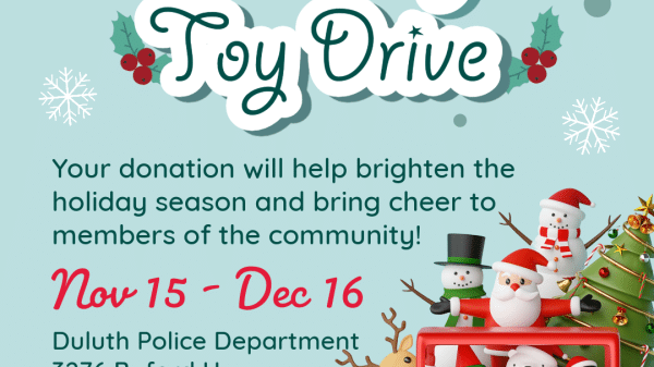 Flyer for the Duluth Police Department's Holiday Toy Drive