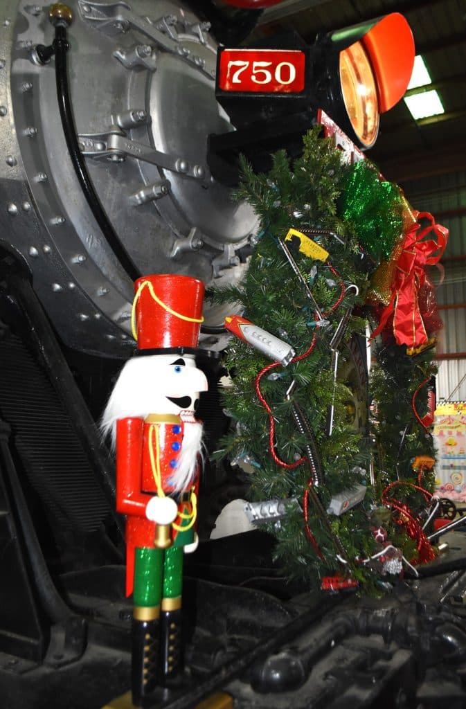 Nutcracker and holiday decorations at the Southeastern Railway Museum