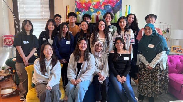 Group of high school students posing for a photo at their first Green Youth Advisory Council meeting