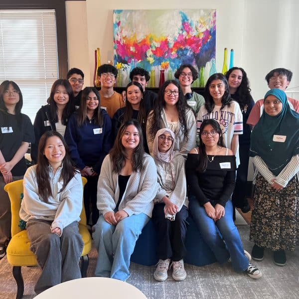 Group of high school students posing for a photo at their first Green Youth Advisory Council meeting