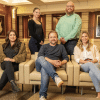 Lawyers and staff from a metro Atlanta lawfirm in the reception area of their office