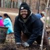 Volunteers working outside on MLK Day of Service in Dunwoody 2024