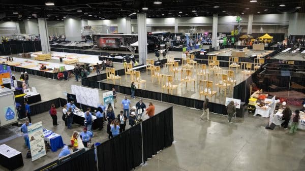 Convention center set up with interactive displays for the Construction Ready CareerEXPO in Atlanta in February 2025