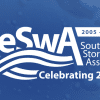 SESWA logo with white lettering on blue background