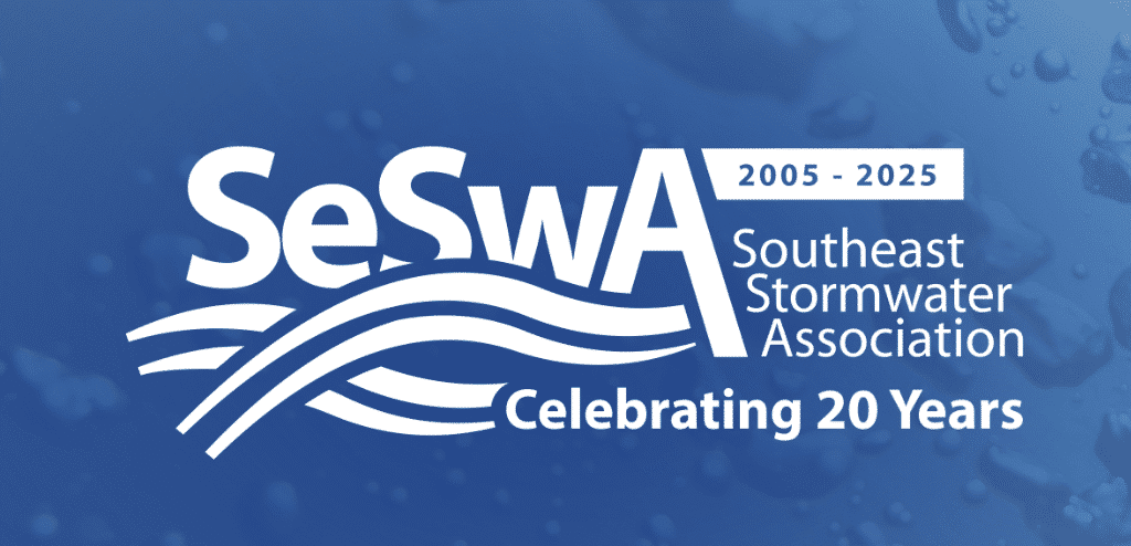 SESWA logo with white lettering on blue background