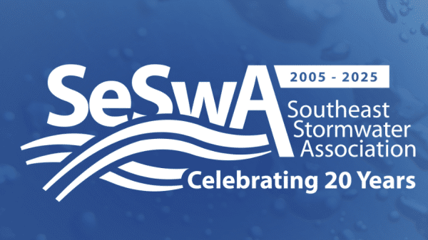 SESWA logo with white lettering on blue background